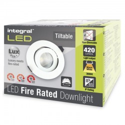 Downlight Lux Fire 420Lm 6 Watt (41W) 3000K IP65. Hvid