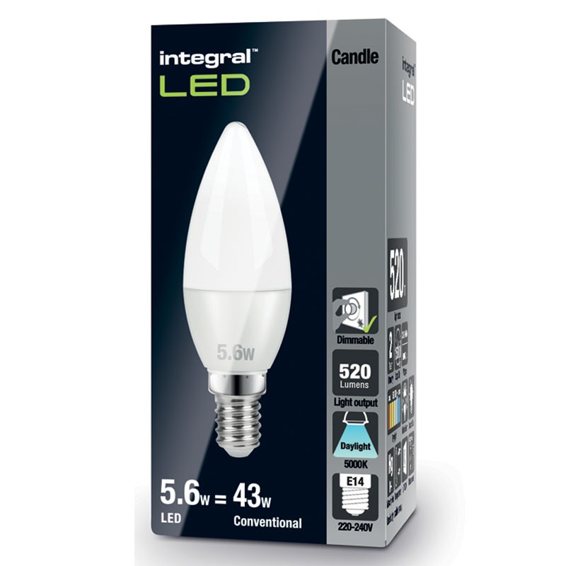 E14 Kerte 470Lm 4,2 Watt (40W) 5000K Matteret Dæmpbar