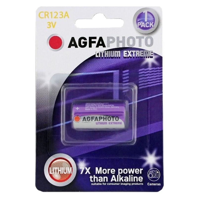 Agfa CR-123A 3 Volt Lithium batteri